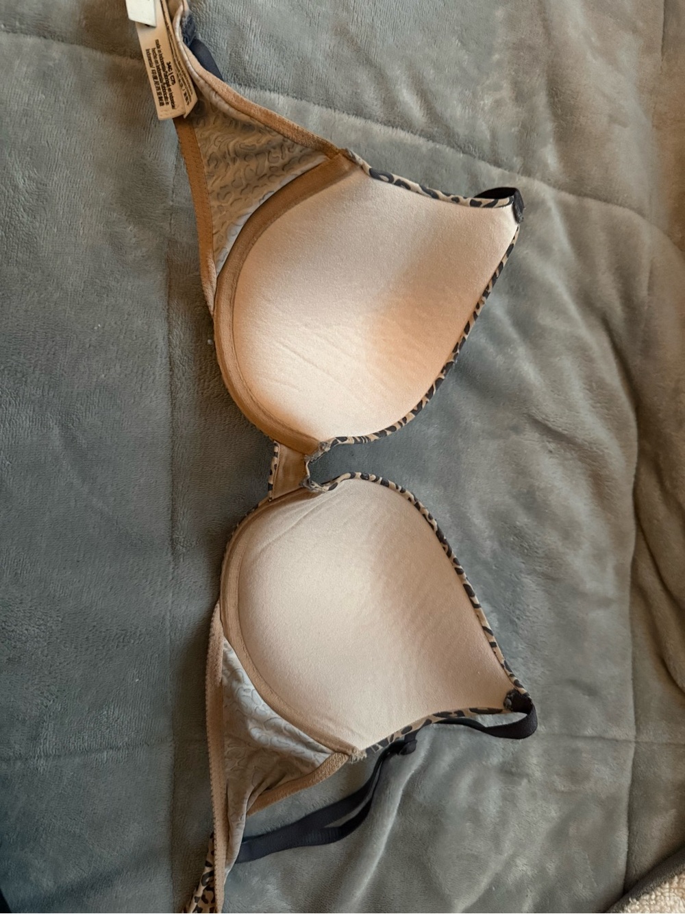 Victoria's Secret Nude T-Shirt Bra with Leopard-Trim